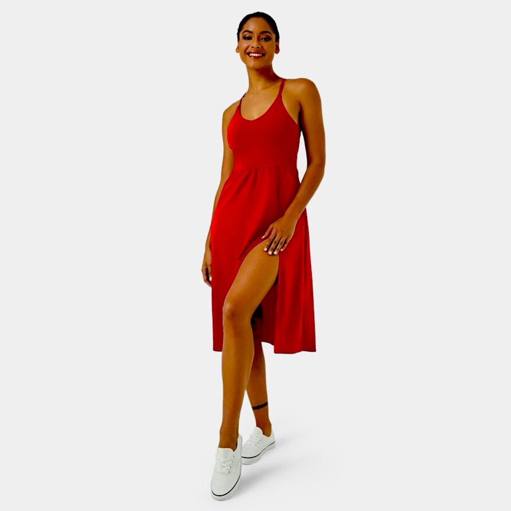 Halara - Everyday Midi Chill Dress-La Land —— Color Salsa